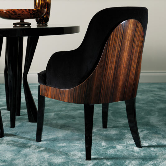 Designer Italian Macassar Velvet Dining Chair Designer Italian Macassar Velvet Dining Chair
