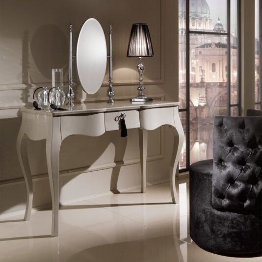 Designer Modern Dressing Table With Oval Mirror