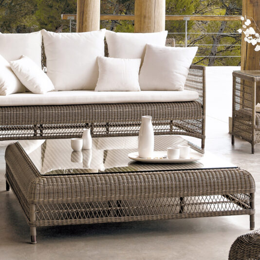 Designer Outdoor Wicker Square Coffee Table