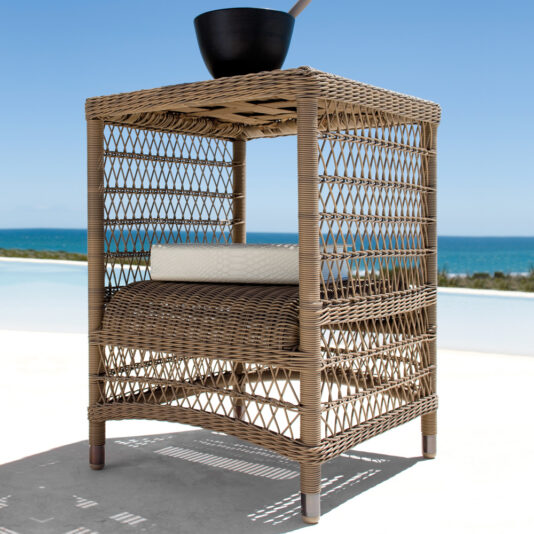 Designer Outdoor Wicker Storage Side Table