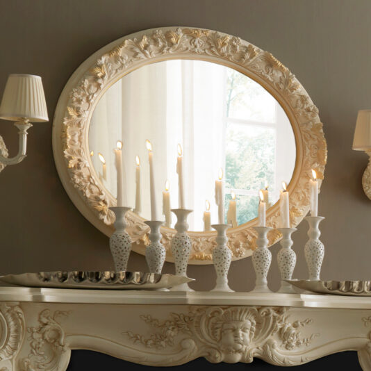 Elaborate Italian Oval Wall Mirror