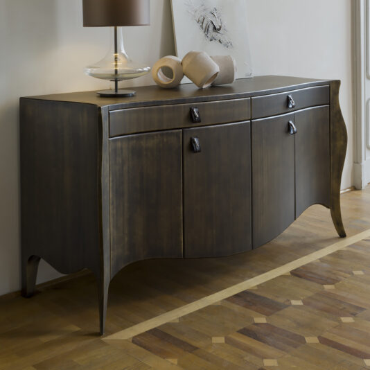 Elegant Italian Brass Finish Sideboard