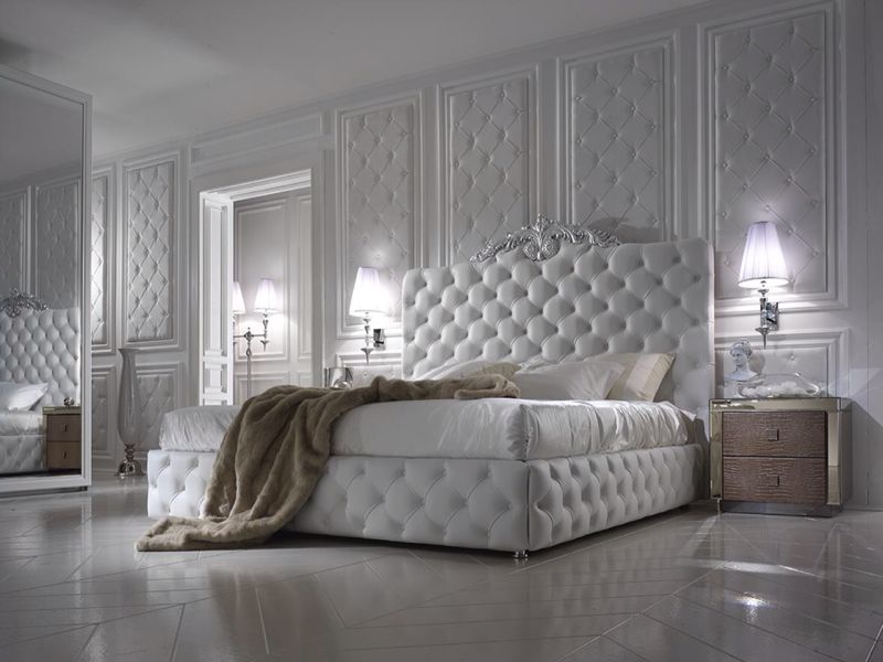 Exclusive Luxury Italian White Leather Bed