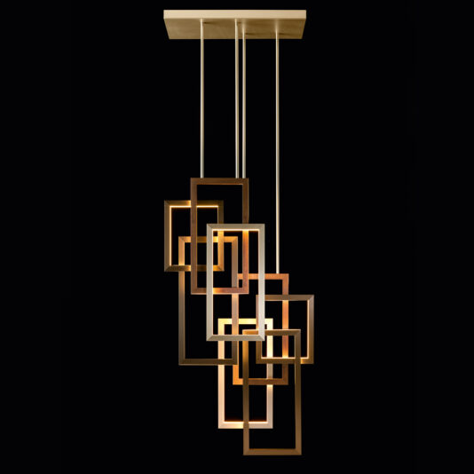 Geometric Modern Italian Designer Vertical Chandelier