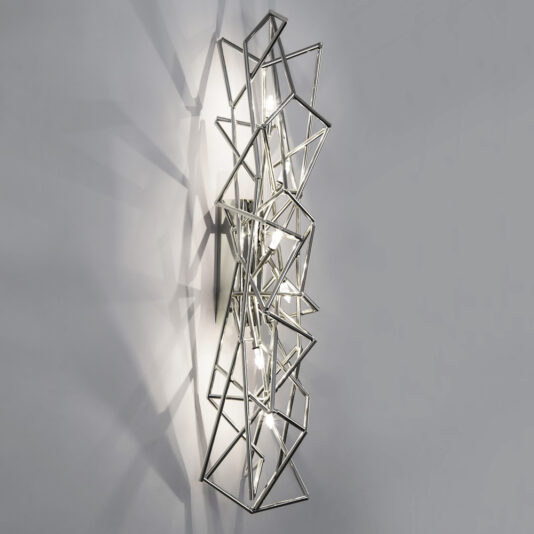 Silver Geometric Wall Light