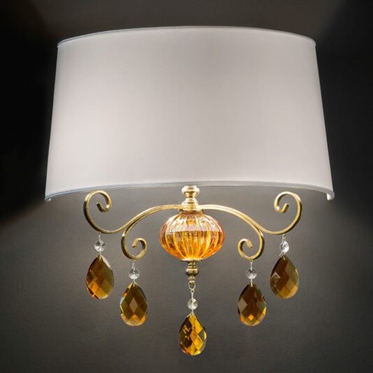 Glass Amber Pendant Wall Light