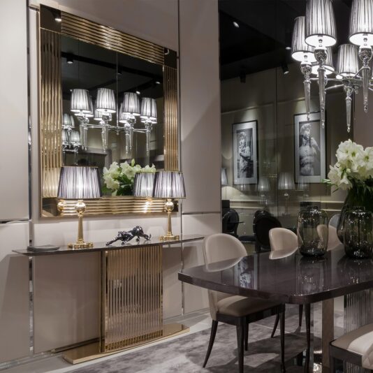 Gold Contemporary Italian Designer Marble Console Gold Contemporary Italian Designer Marble Console And Mirror Set