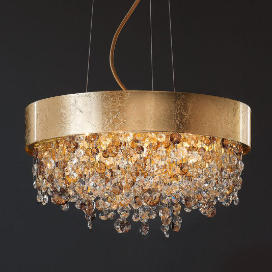 Round Gold Leaf Contemporary Chandelier