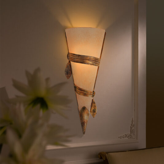 Gold Leaf Hand-made Opaque Glass Wall Light