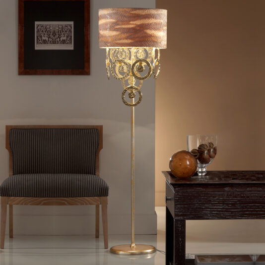 Handmade Gold Glass Italian Floor Lamp