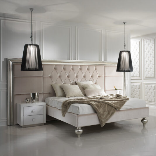 High End Designer Italian Extended Headboard Bed