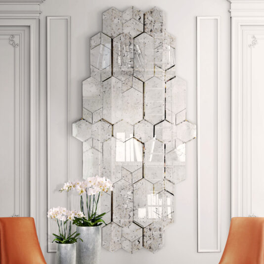 High End Large Designer Geometric Multi Layered Wall Mirror