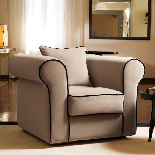 High End Modern Italian Velvet Armchair