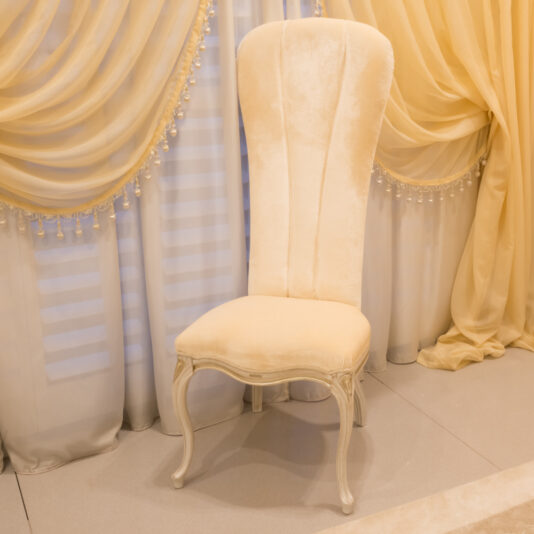 Exclusive Velvet Upholstered High Back Italian Chair