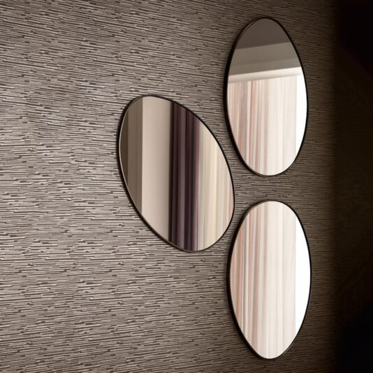 Italian Contemporary Bronze Pebble Mirror