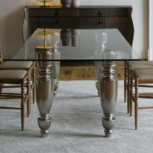 Italian Designer Glass Dining Table