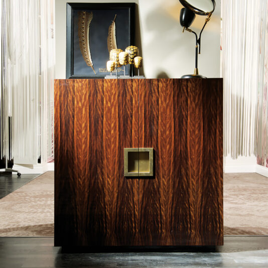 Italian Designer High End Ebony Veneer Cabinet