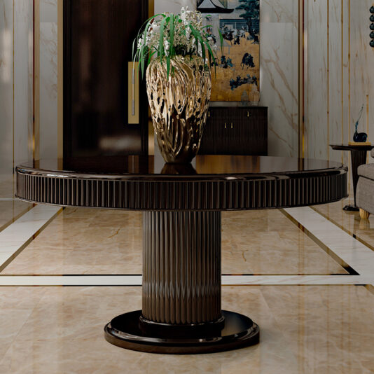 Italian Designer Lacquered Art Deco Inspired Dining Table