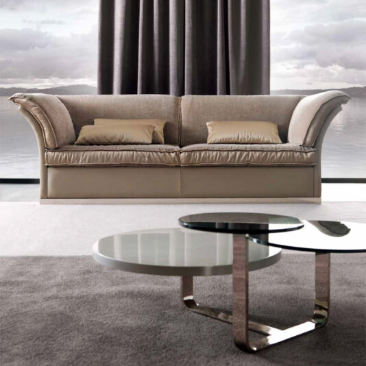 Italian Designer Leather Button Upholstered Sofa Italian Designer Leather Button Upholstered Sofa