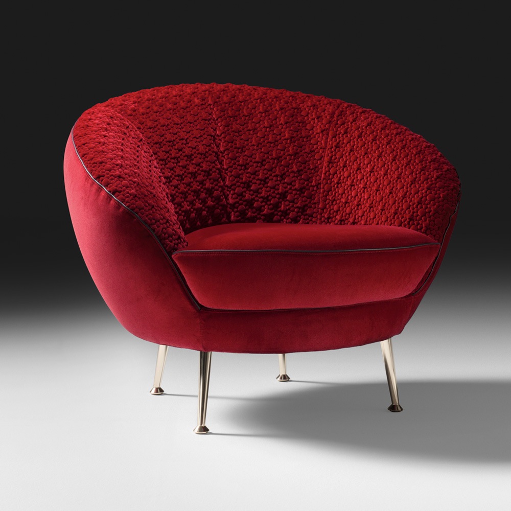 Italian Designer Luxury Velvet Occasional Armchair