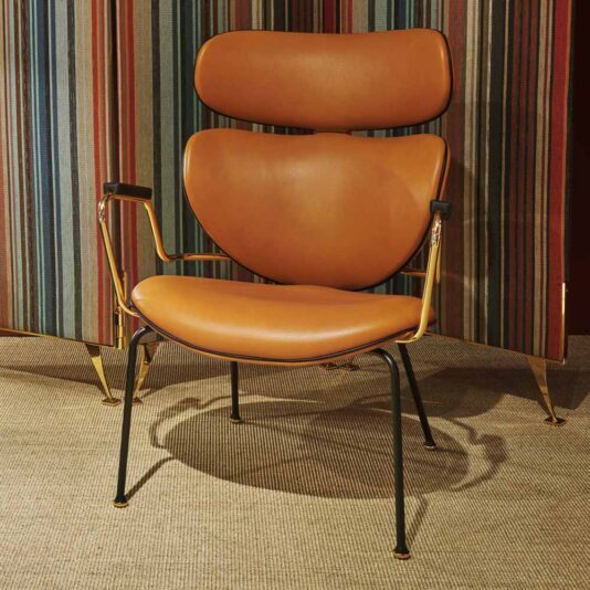 Designer Retro Leather Armchair