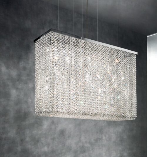 Italian Designer Crystal Rectangular Contemporary Chandelier