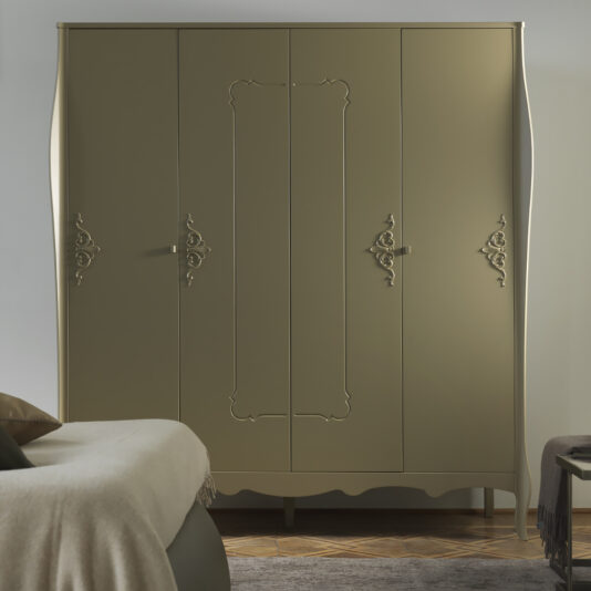 Italian Olive Green Matt Lacquered Wardrobe