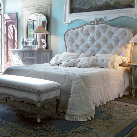 Italian White Luxury Reproduction Bed