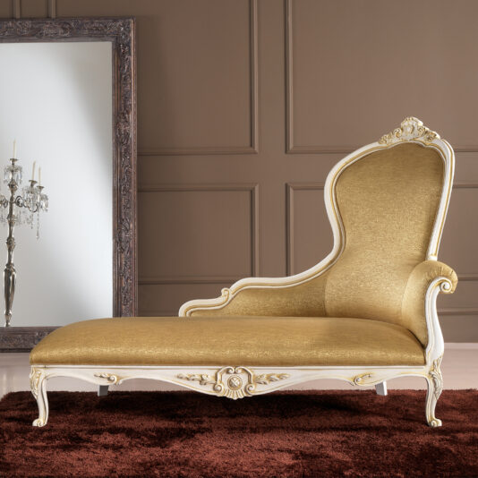 Italian Lacquered Gold Chaise Longue