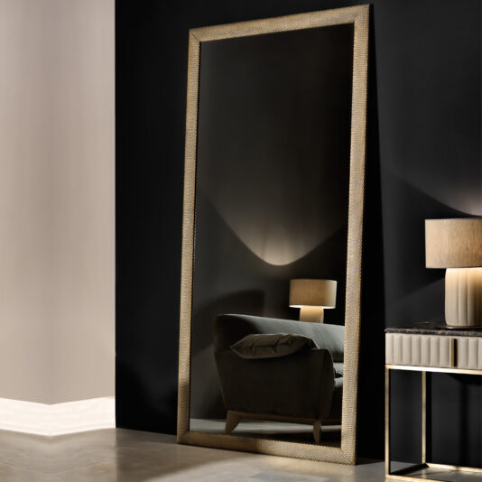 Large Floorstanding Contemporary Gold Mirror