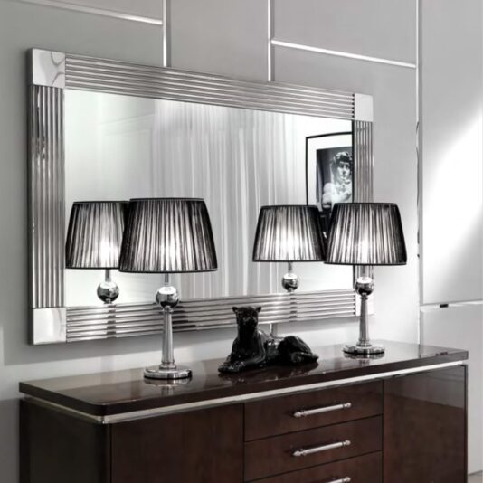 Large Italian Exclusive Designer Stainless Steel Mirror Large Italian Exclusive Designer Stainless Steel Mirror
