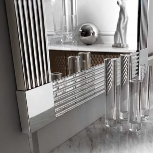 Large Italian Exclusive Designer Stainless Steel Mirror Large Italian Exclusive Designer Stainless Steel Mirror