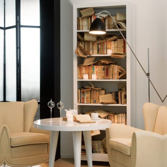 Luxury Italian Designer White Bookcase