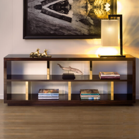 Luxury Italian Ebony Veneered Bookcase