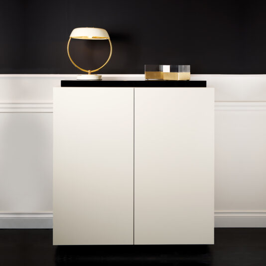 Luxury Italian White Lacquered Cabinet