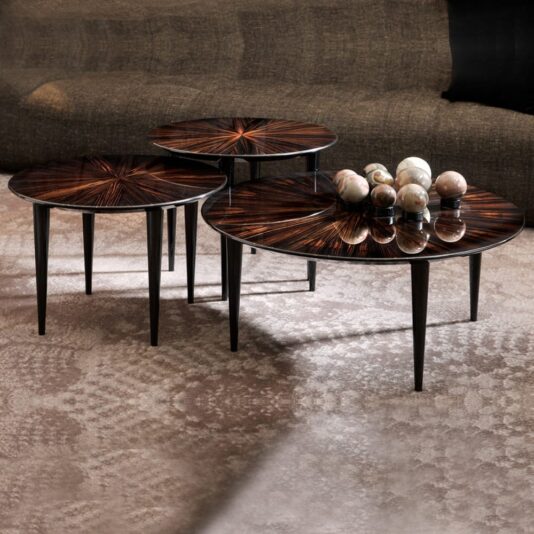 Luxury Nest Of Macassar Veneer Side Tables