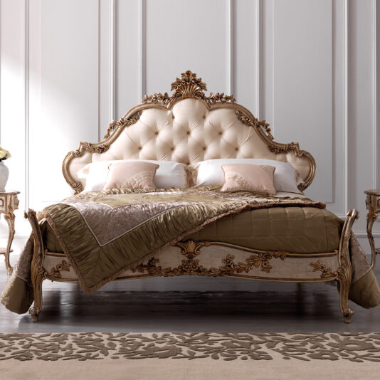 Luxury Ornate Carved Rococo Bed