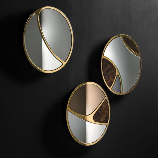 Luxury Set Of 3 Modern Designer Round Mirrors