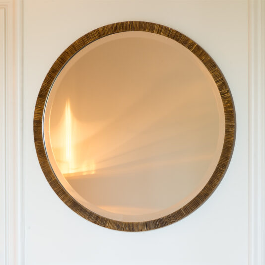 Exclusive Round Brushed Gold Overmantle Mirror