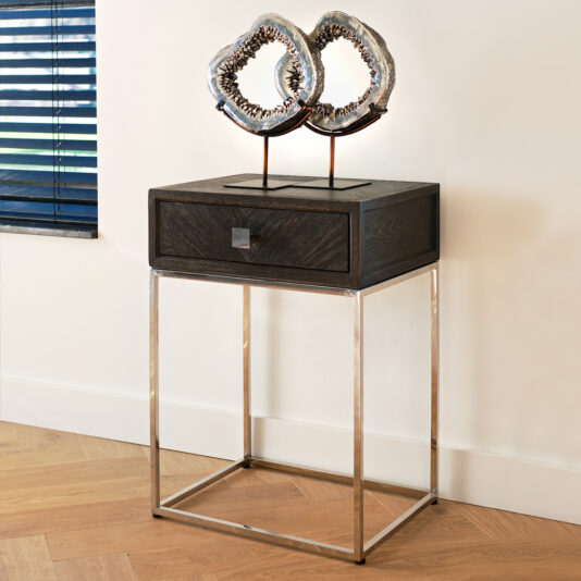 Modern Black Oak Finish Side Table