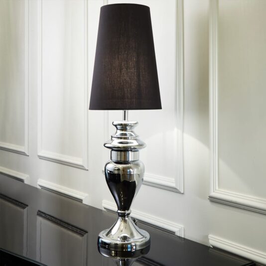 Modern Black and Silver Table Lamp