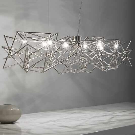 Modern Geometric Silver Pendant Light