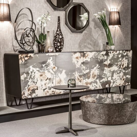 Modern Italian Decorated Bronze Sideboard