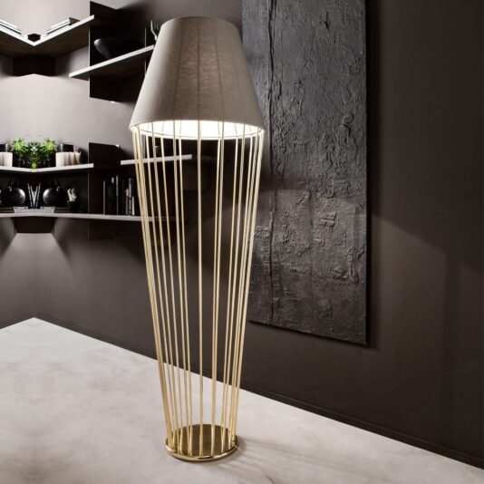 Modern Italian Gold Plated Floor Lamp