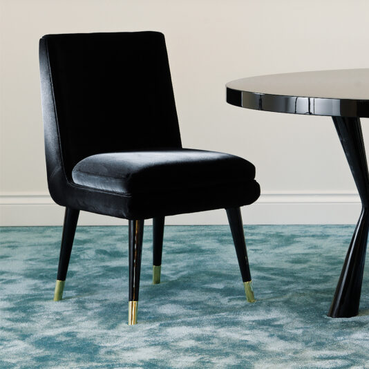 Modern Italian Luxury Black Velvet Dining Chair