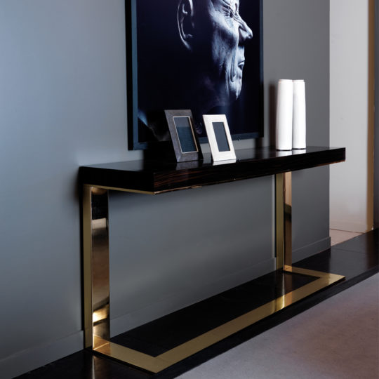 Modern Italian Macassar Veneer Console