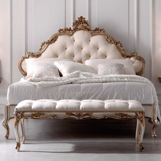 Opulent Rococo Button Upholstered Bed