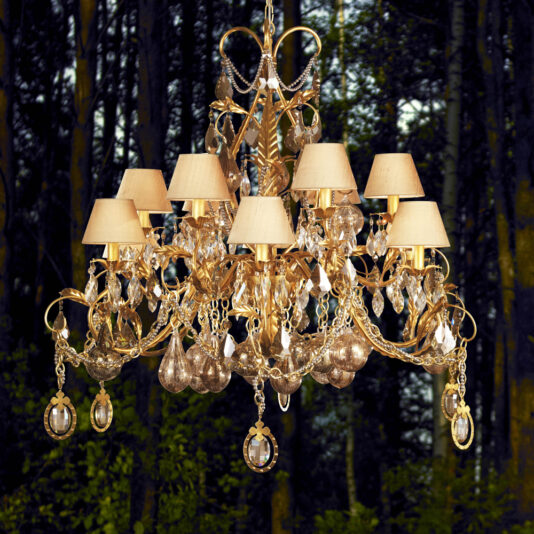 Ornate High-End Gold Crystal Chandelier