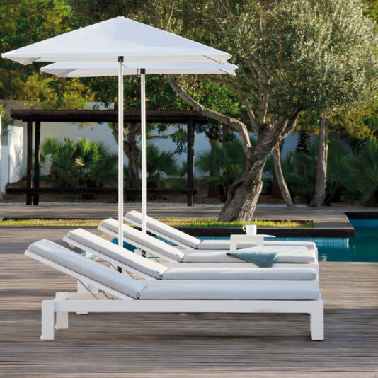 Outdoor Modern Designer White Sun Lounger