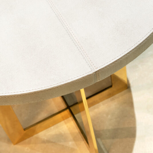 Modern Round 24 Carat Gold Plated Side Table Modern 24 Carat Gold Italian Leather Side Table